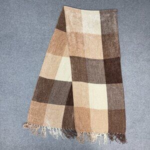 Ladies Scarf Brown Taupe Winter White 100% Viscose